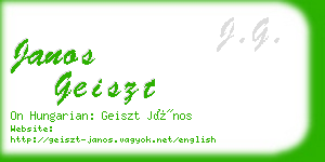 janos geiszt business card